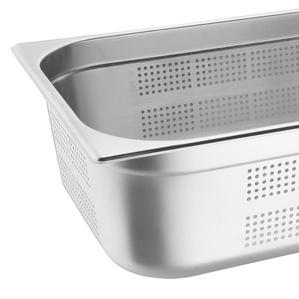 Vogue Stainless Steel Perforated 1/1 Gastronorm Tray 150mm K842