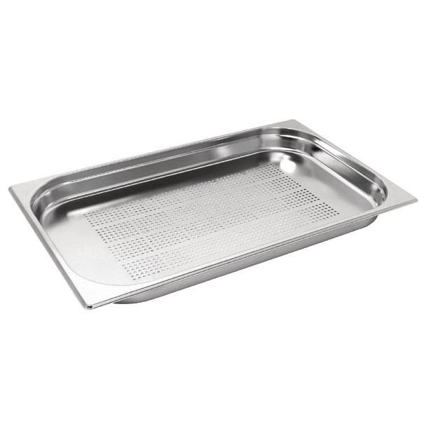 Vogue Stainless Steel Perforated 1/1 Gastronorm Tray 40mm K839