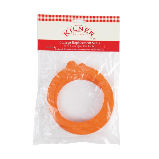 Kilner Spare Rubber Seals for Clip Top Jars 3Ltr (Pack of 6) GL883