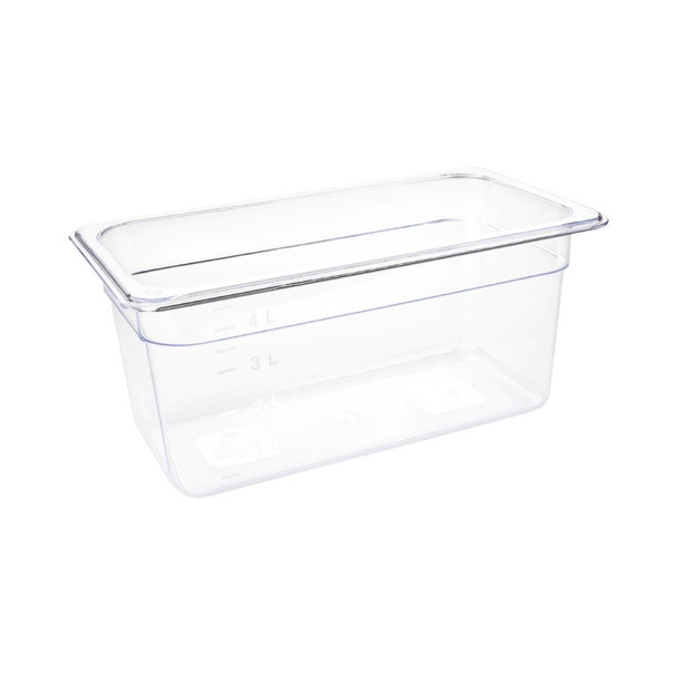 Vogue Polycarbonate 1/3 Gastronorm Container 150mm Clear U234
