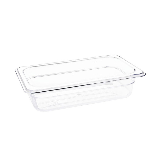 Vogue Polycarbonate 1/4 Gastronorm Container 65mm Clear U236