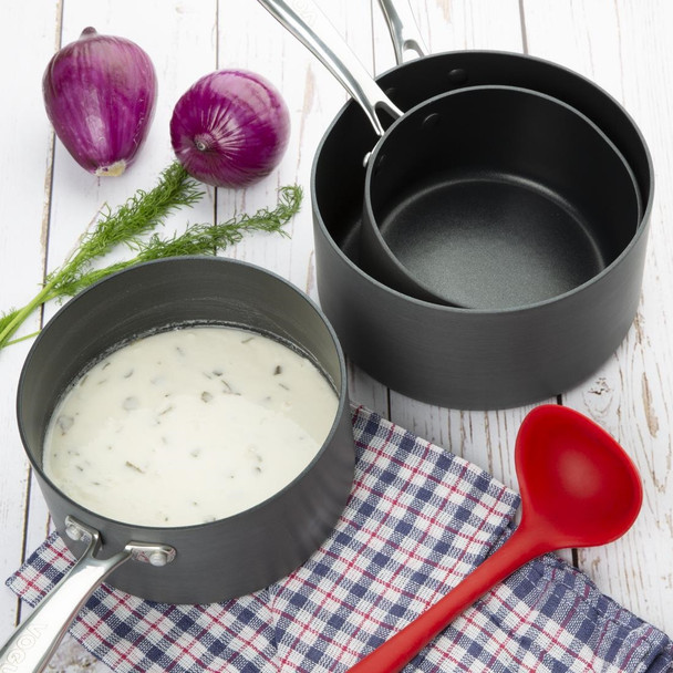 Vogue Anodised Aluminium Non Stick Sauce Pan 160mm CP762