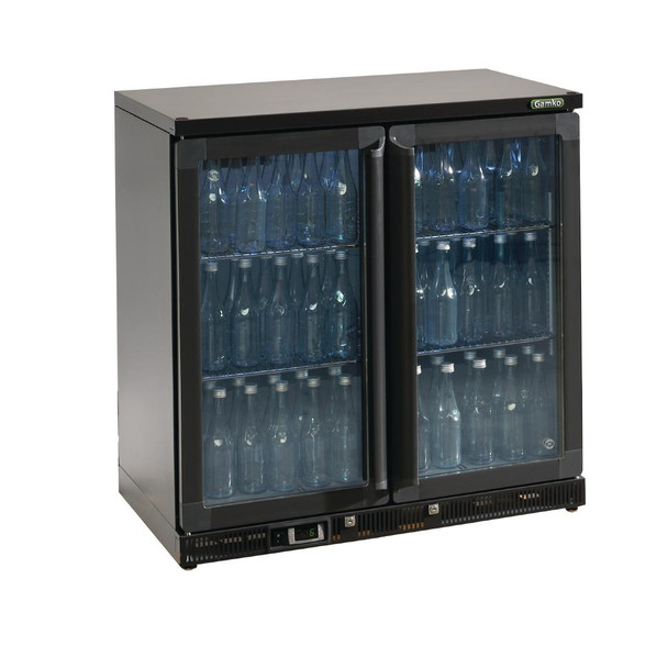 Gamko Bottle Cooler - Double Hinged Door 250 Ltr Black CE553