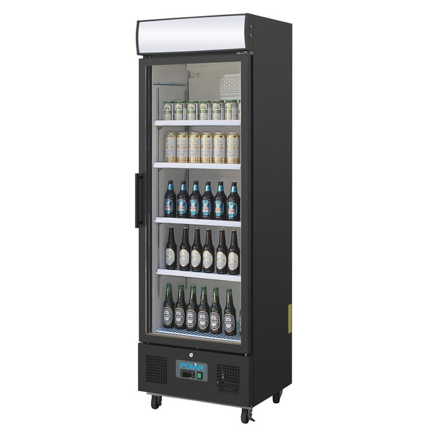 Polar G-Series Upright Display Fridge 368Ltr Black GH427