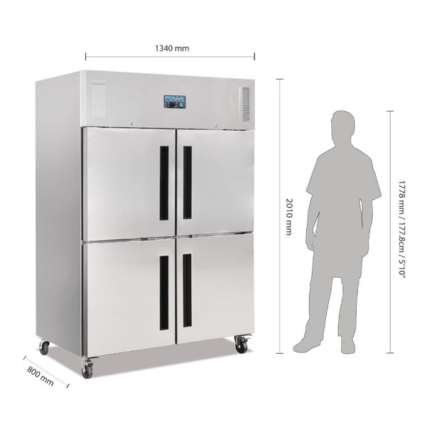 Polar G-Series Upright Double Stable Door Gastro Freezer 1200Ltr CW196