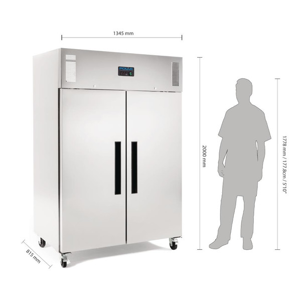 Polar G-Series Upright Double Door Freezer 1200Ltr G595