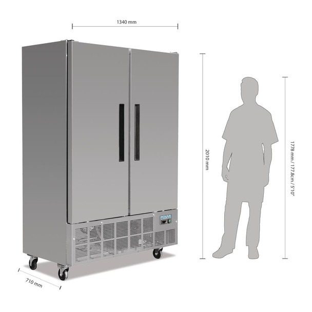 Polar G-Series Double Door Slimline Freezer 960Ltr GD880