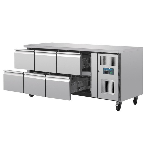 Polar U-Series Six Drawer Gastronorm Counter Fridge DA548