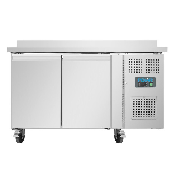 Polar U-Series Double Door Counter Fridge with Upstand 282Ltr DL914