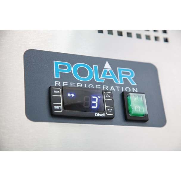 Polar U-Series Triple Door Counter Fridge with Upstand 417Ltr DL915