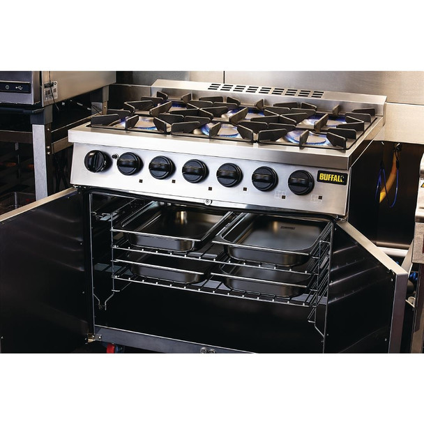 Buffalo 6 Burner Gas Oven Range with Castors CT253