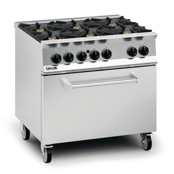 Lincat Opus 800 Natural Gas 6 Burner Range with Drop Down Door OG8002/N DM503-N