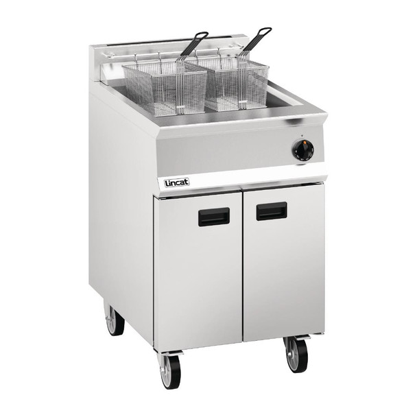 Lincat Opus 800 Single Tank Twin Basket Free Standing Natural Gas Fryer 600mm OG8107 DM534-N