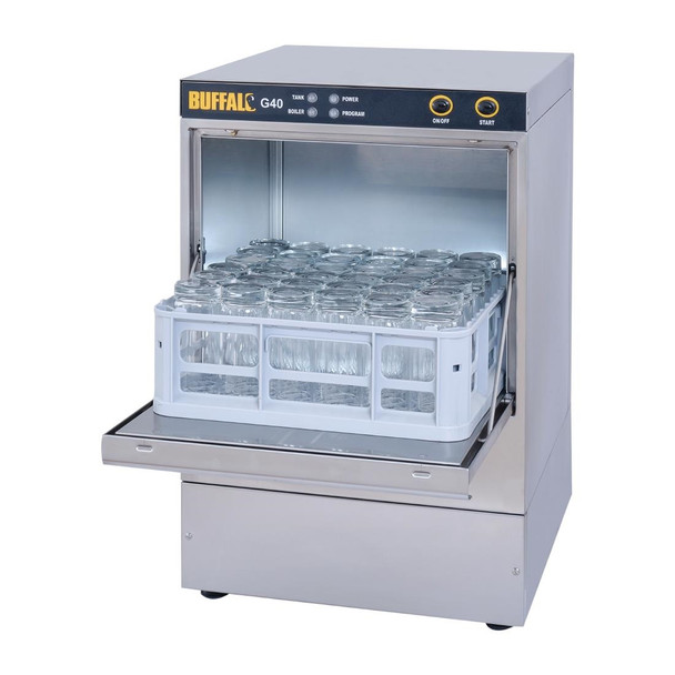 Buffalo Undercounter Glasswasher with Drain Pump 400x400mm Baskets DW467