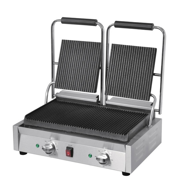 Buffalo Bistro Double Ribbed Contact Grill DY994