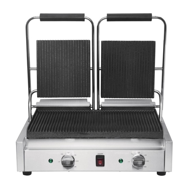 Buffalo Bistro Double Ribbed Contact Grill DY994