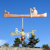 Man and Dachshund in Canoe Weathervane