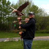 Todd holding Eagle Weathervane for Sizing Purposes