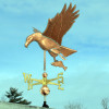 Copper Large Eagle Weathervane Catching a Fish