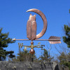 Copper Owl and Moon Weathervane