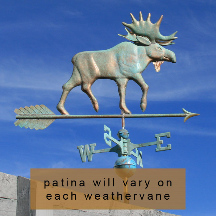 Copper Large Moose Weathervane Handmade in USA