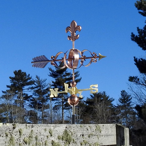 Elite Arrow Weathervane with Fleur de Lis