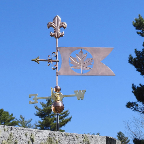 Maple Leaf Banner Weather vane