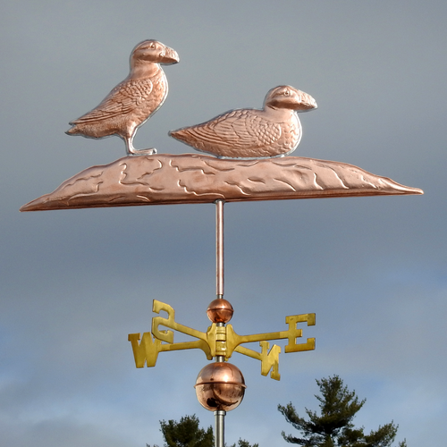 Puffins on a Rock Weathervane