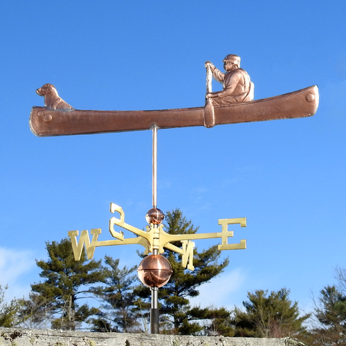 Old Man and Labrador in a Canoe Weathervane