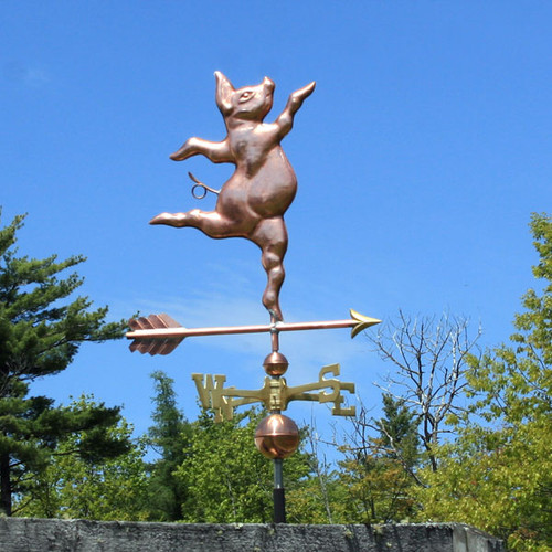 Copper Dancing Pig Weathervane