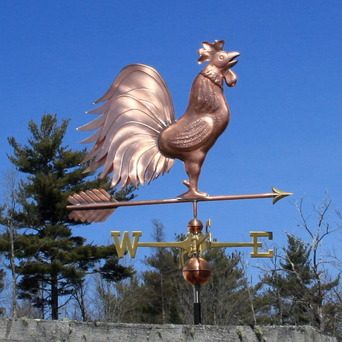 Crowing Triple Tail Rooster Weather vane