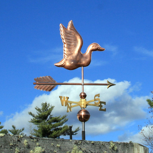 Copper Flying Duck Weathervane