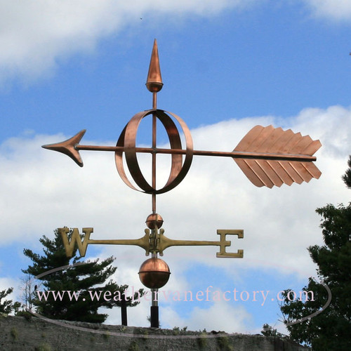 Copper Large Arrow Sphere Weathervane