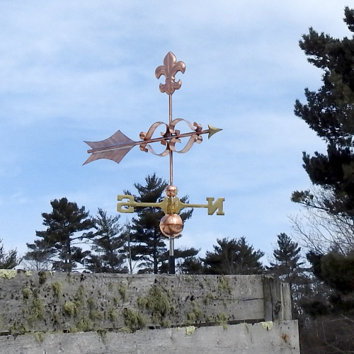 Arrow Weather vane topped with Fleur de Lis