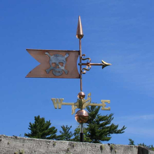 Skull and Crossbones Banner Weather vane