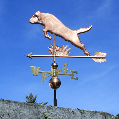 Copper Jumping Labrador Weathervane