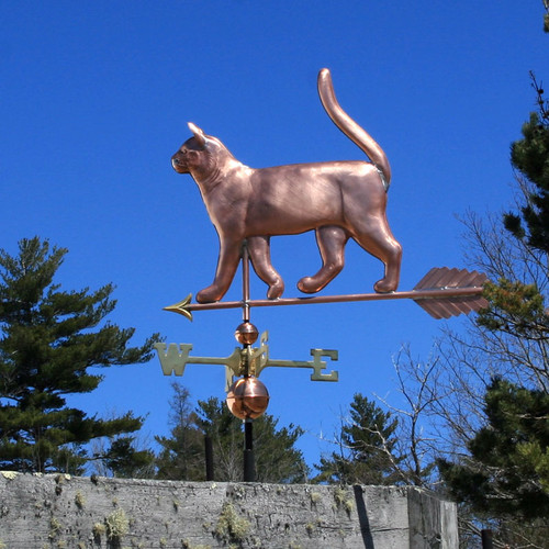 Copper Strutting Cat Weathervane