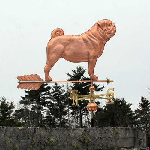 Copper Large Pug Weathervane