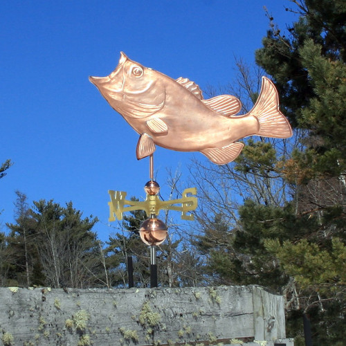 Copper Largemouth Bass Weathervane