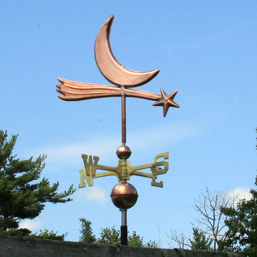 Shooting Star and Moon Weather vane