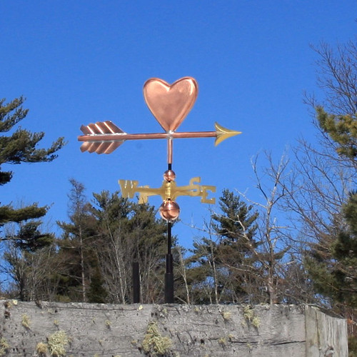 Copper Small Heart Weathervane