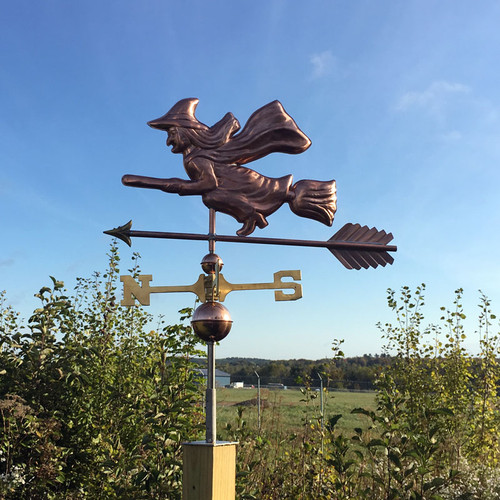 Copper Flying Witch Weathervane