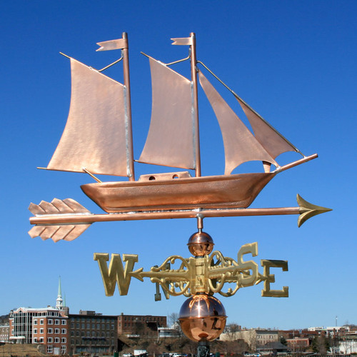 Copper Schooner Weathervane