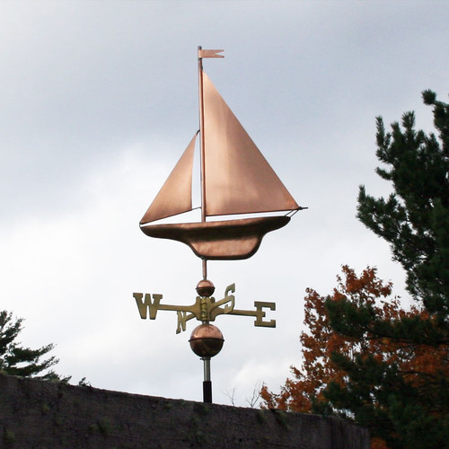 Copper S-Class Sailboat Weathervane