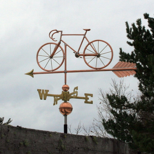 Copper Bicycle Weathervane
