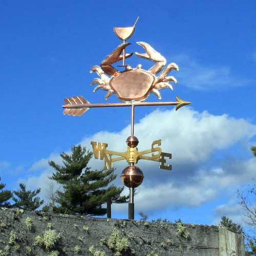 Crab with Martini Glass Weather vane