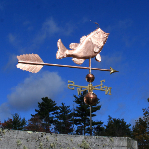 Copper Large Jumping Bass Weathervane