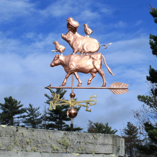 Copper Girls on the Farm Weathervane