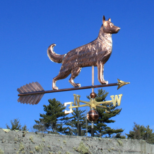 Copper German Shepherd Weathervane