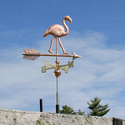 Copper Flamingo Weathervane